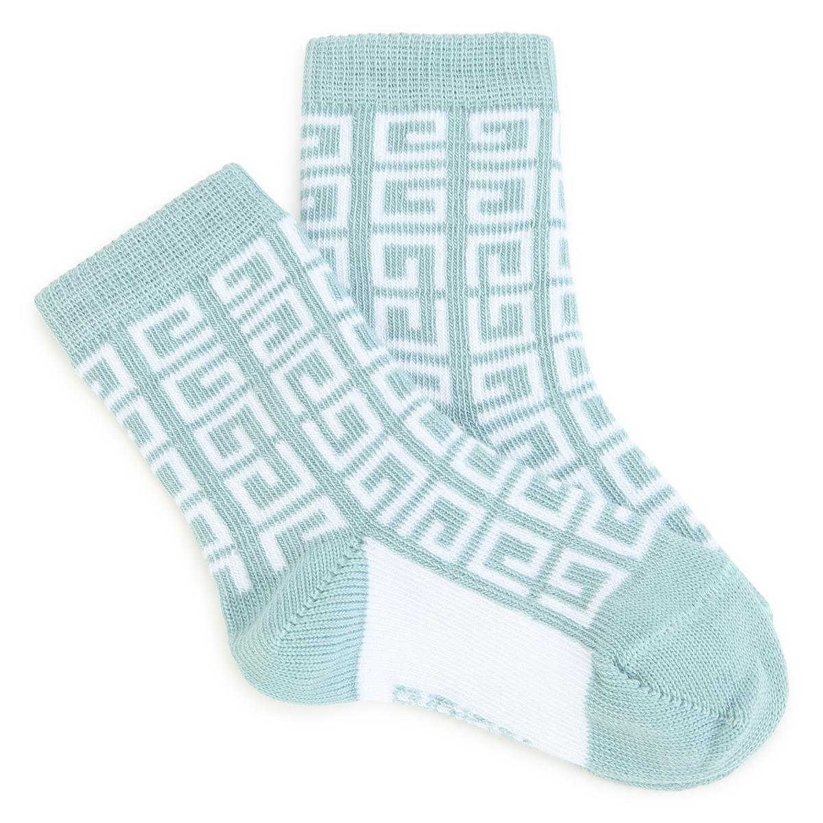 Baby Boys White Logo Cotton Socks(2 Pack)