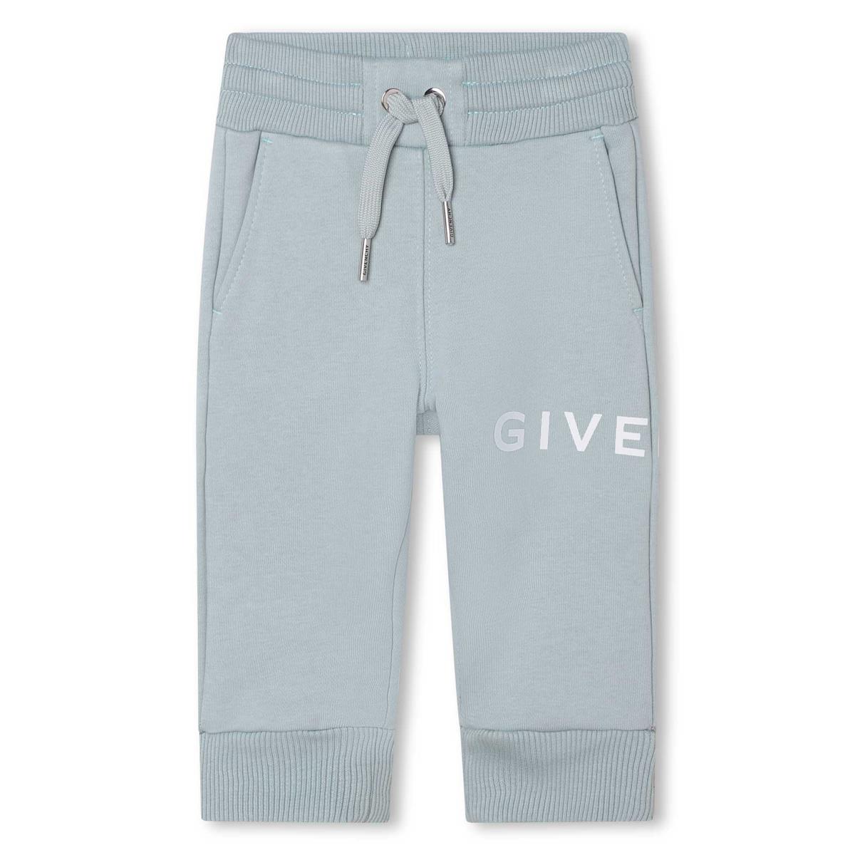 Baby Boys Light Blue Logo Cotton Trousers