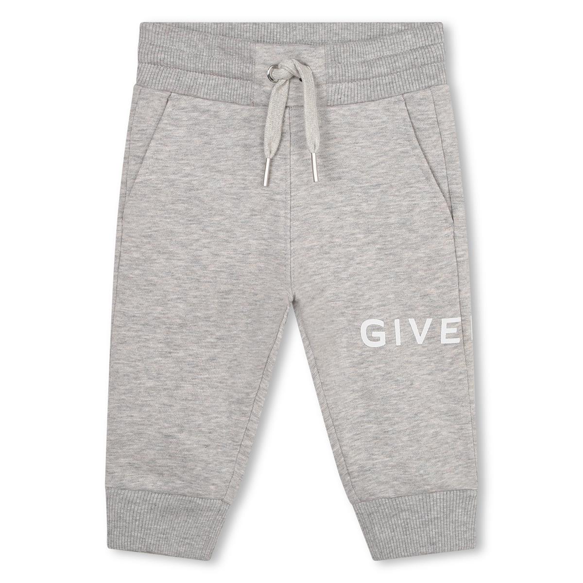 Baby Boys Grey Logo Cotton Trousers