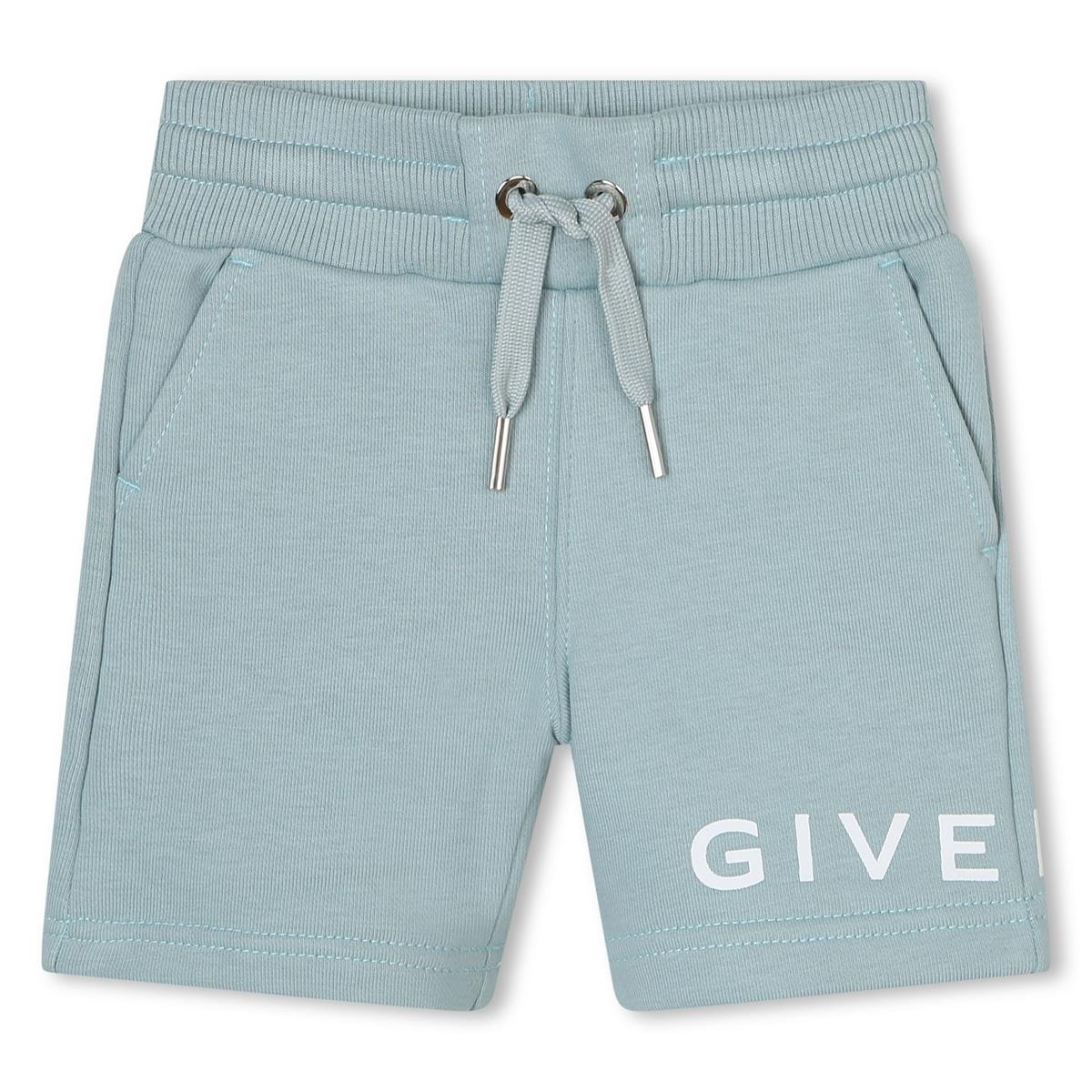 Baby Boys Light Blue Logo Cotton Shorts