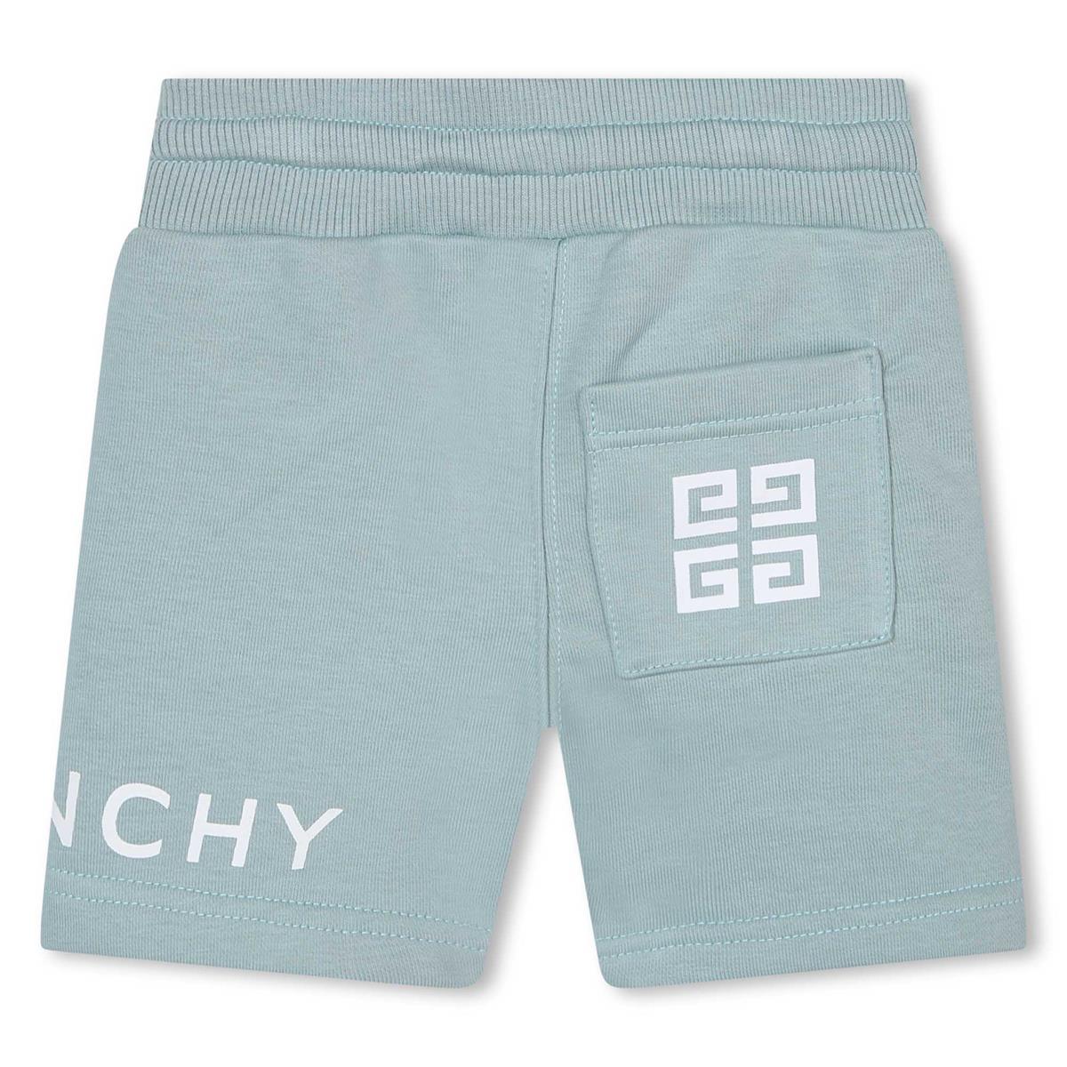 Baby Boys Light Blue Logo Cotton Shorts