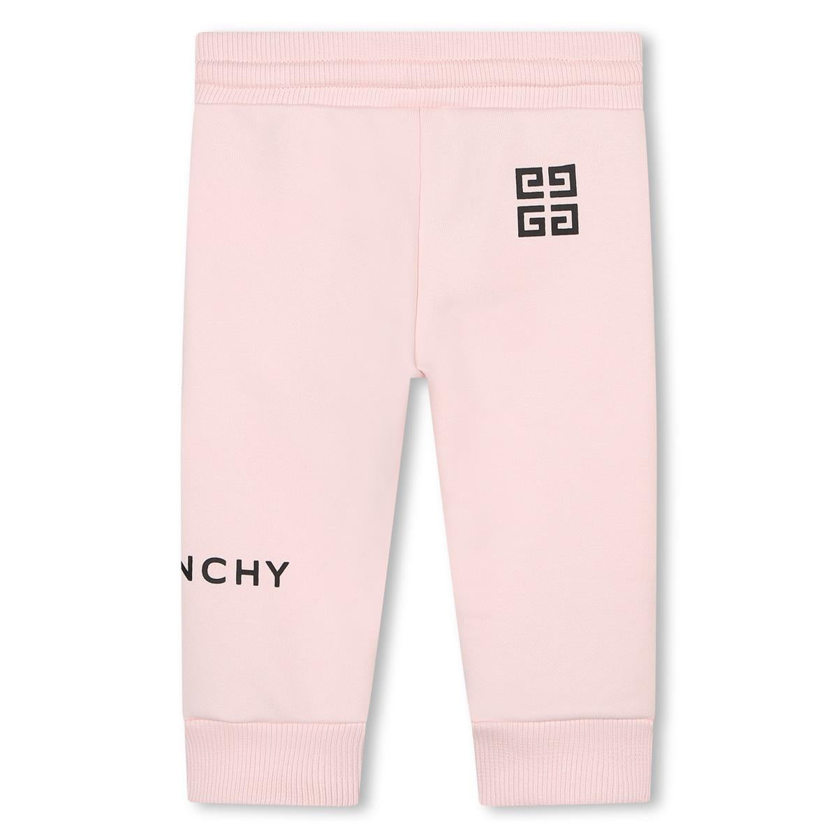 Baby Girls Pink Logo Cotton Trousers