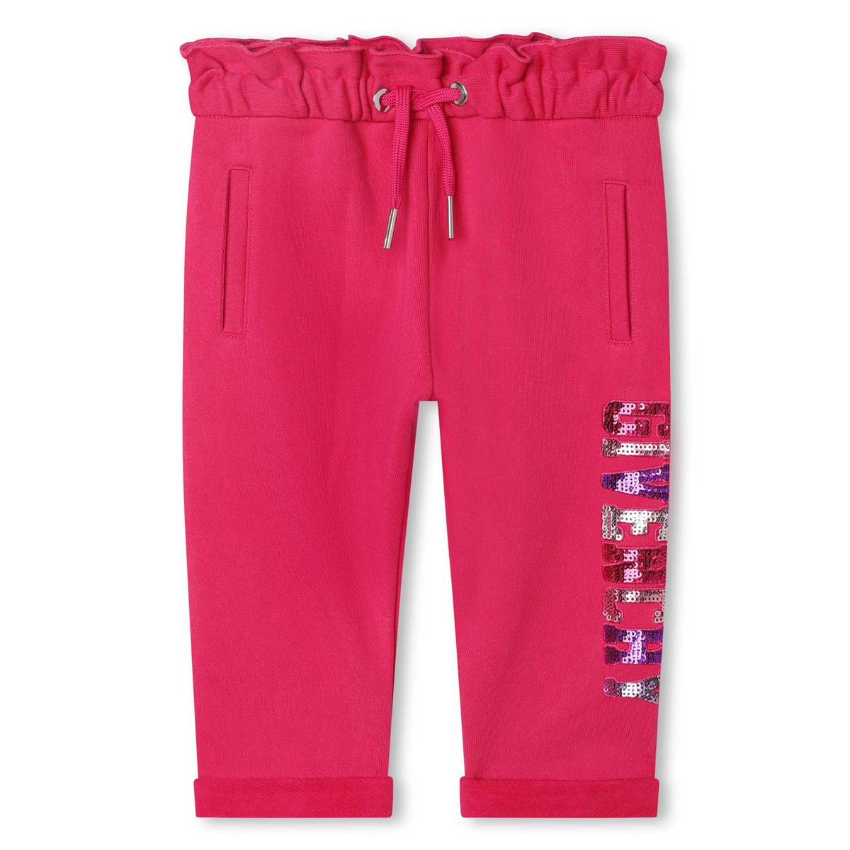 Baby Girls Fuchsia Logo Cotton Trousers