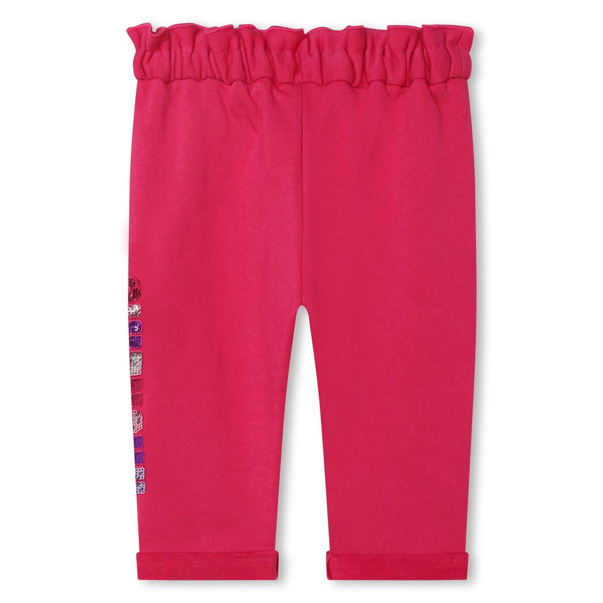 Baby Girls Fuchsia Logo Cotton Trousers
