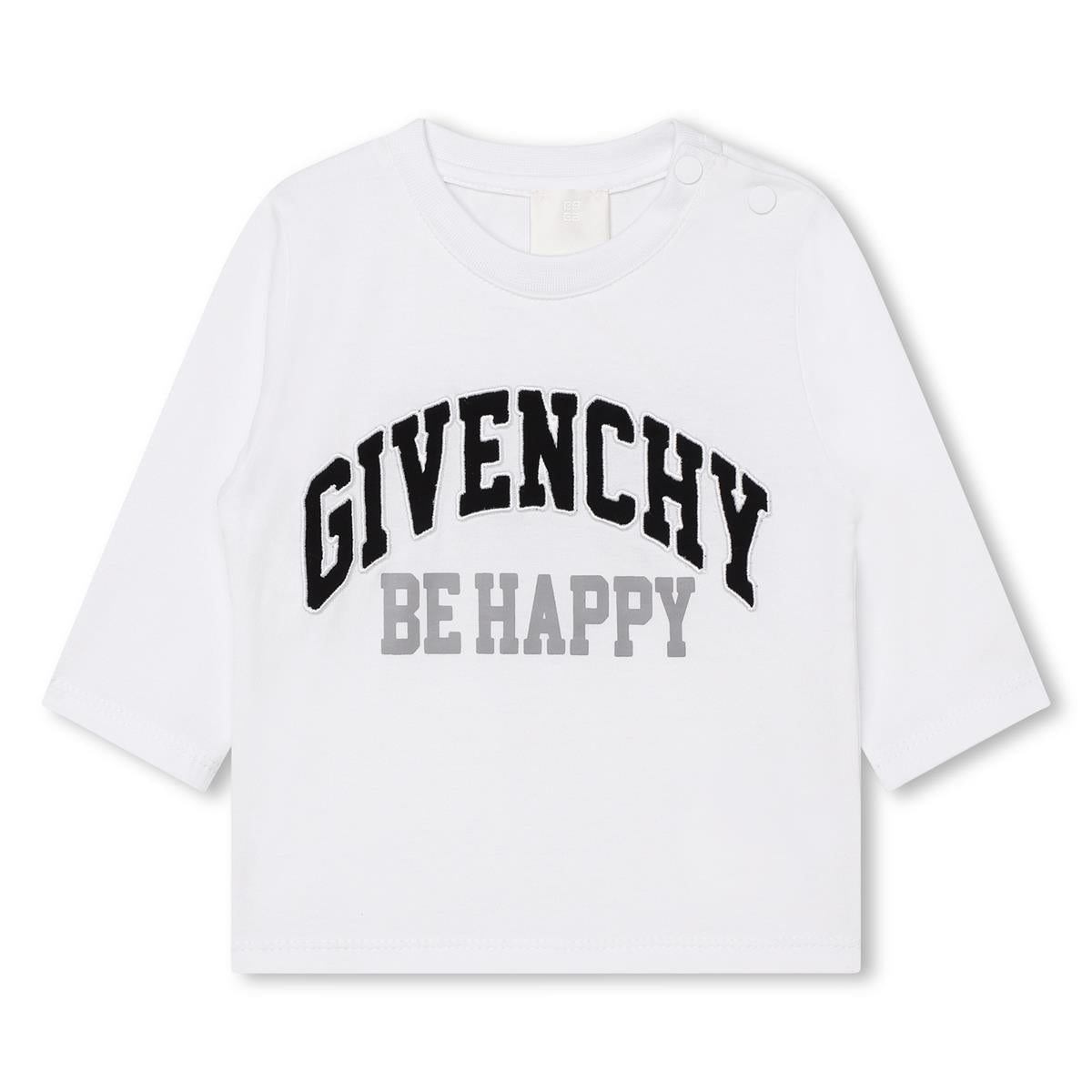 Baby Boys White Logo Cotton T-Shirt