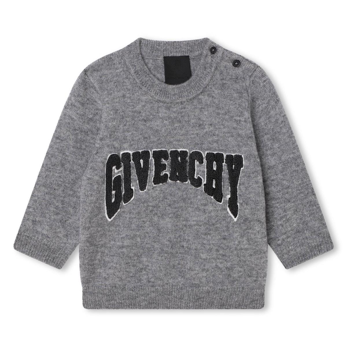 Baby Boys Grey Logo Wool Sweater