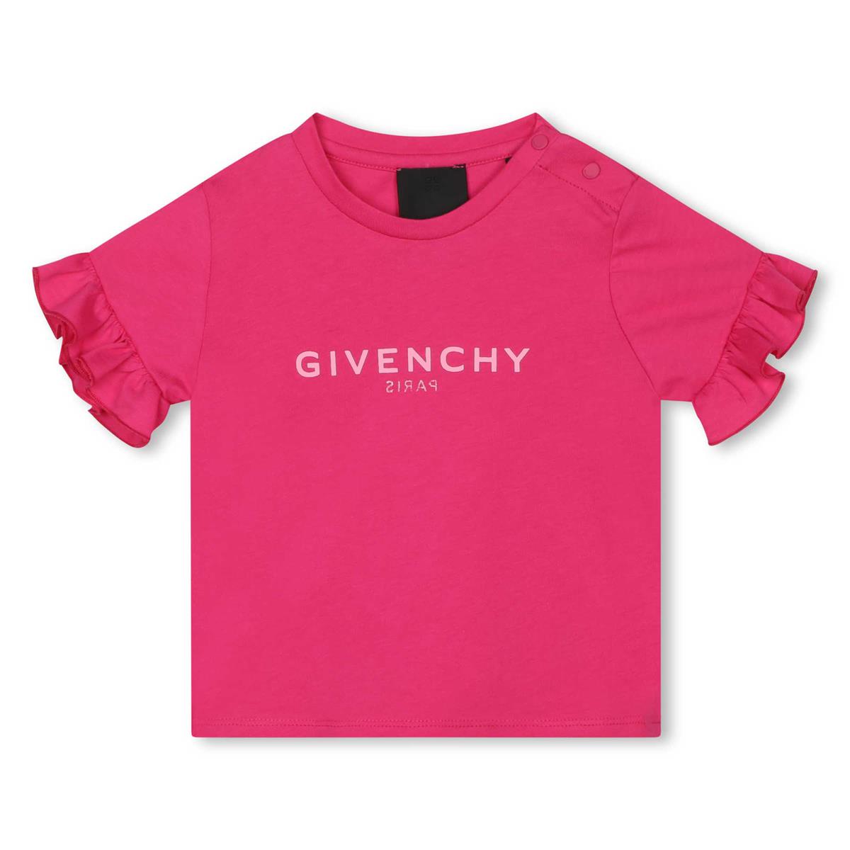 Baby Girls Fuchsia Logo Cotton T-Shirt