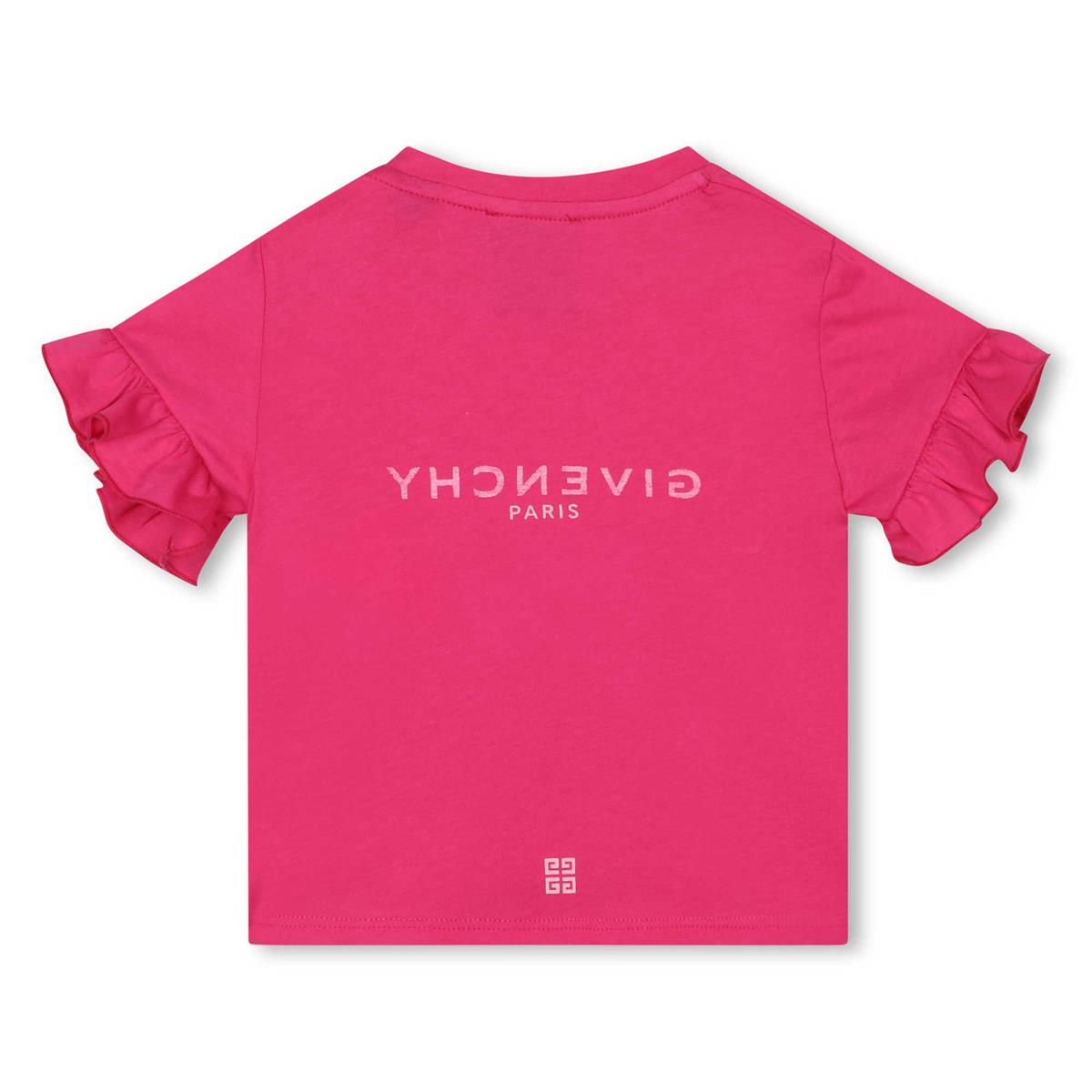 Baby Girls Fuchsia Logo Cotton T-Shirt