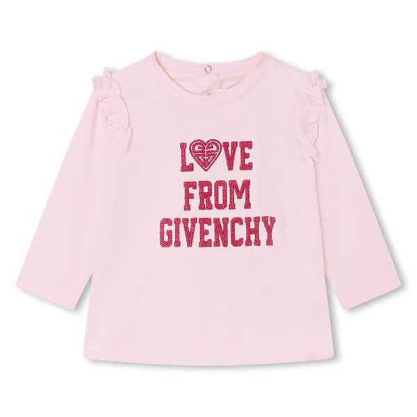 Baby Girls Pink Logo Cotton T-Shirt