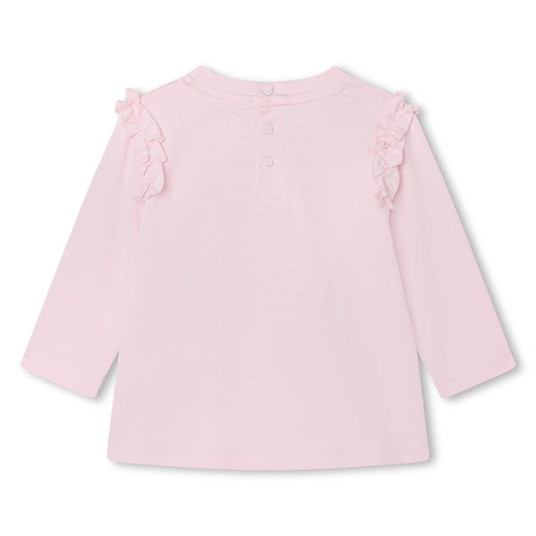 Baby Girls Pink Logo Cotton T-Shirt