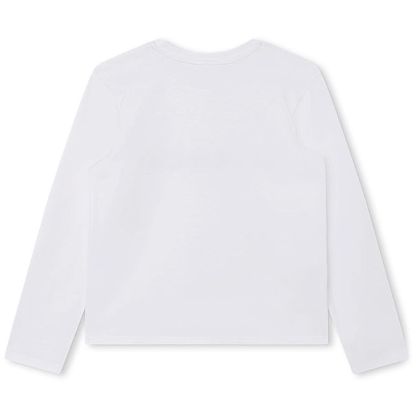 Girls White Logo Cotton T-Shirt