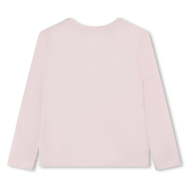 Girls Pink Logo Cotton T-Shirt