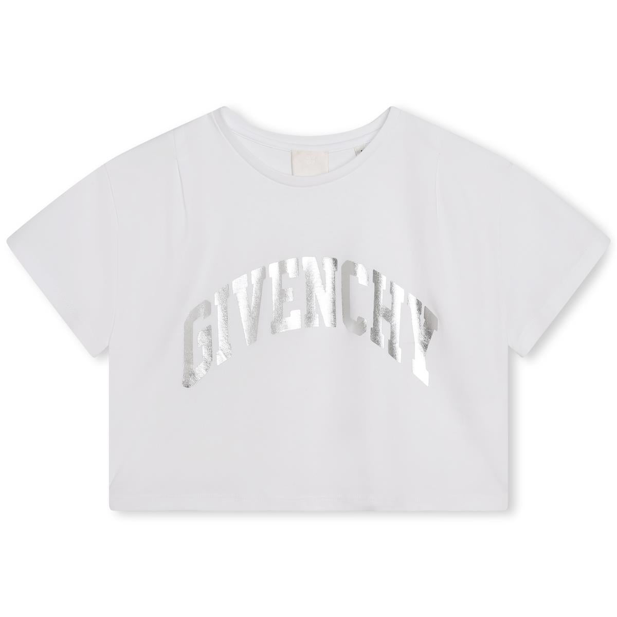 Girls White Logo Cotton T-Shirt