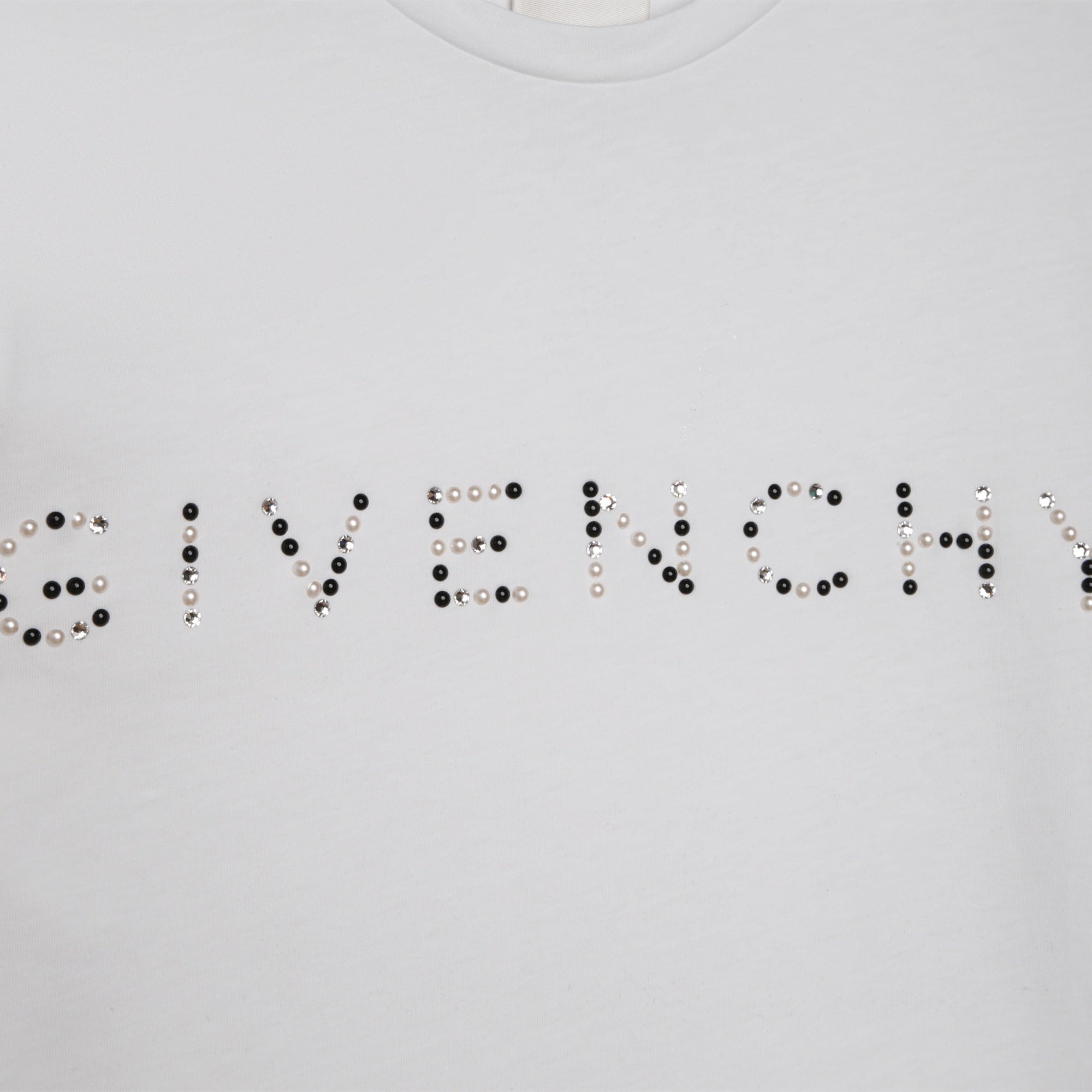 Girls White Logo Cotton T-Shirt