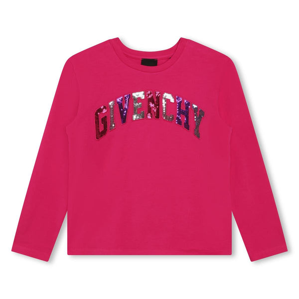 Girls Fuchsia Logo Cotton T-Shirt