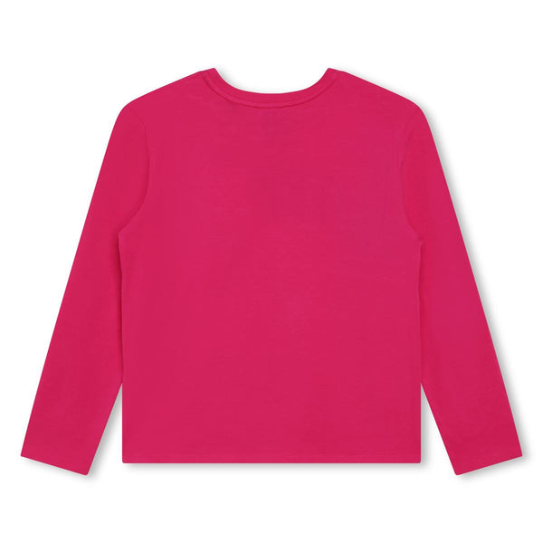Girls Fuchsia Logo Cotton T-Shirt