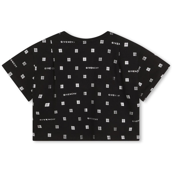 Girls Black Logo Cotton T-Shirt