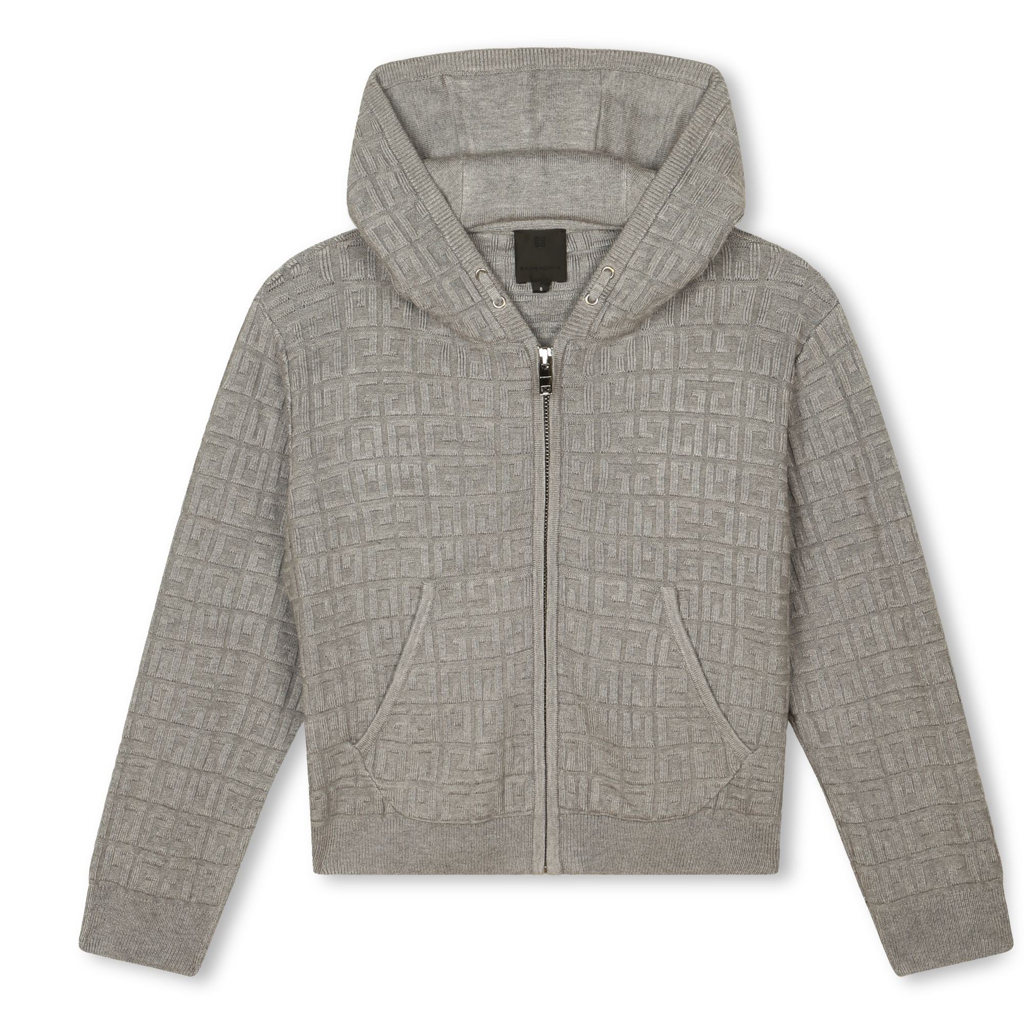 Girls Grey Hooded Zip-Up Cardigan