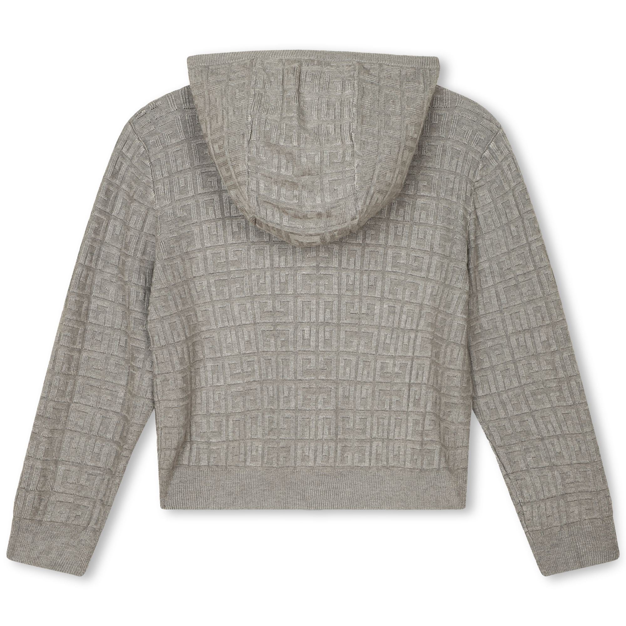 Girls Grey Hooded Zip-Up Cardigan