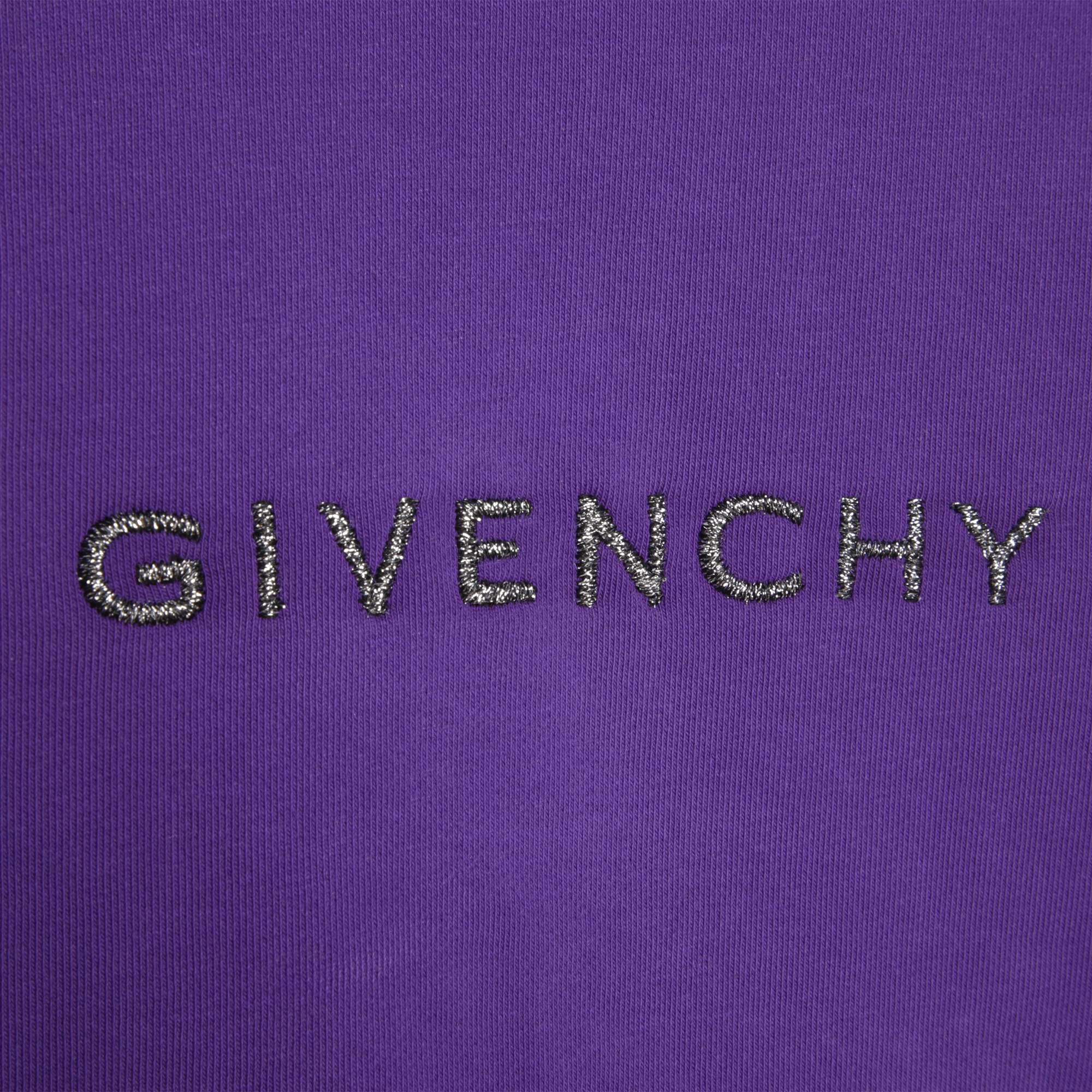 Girls Purple Logo Cotton Sweatshirt