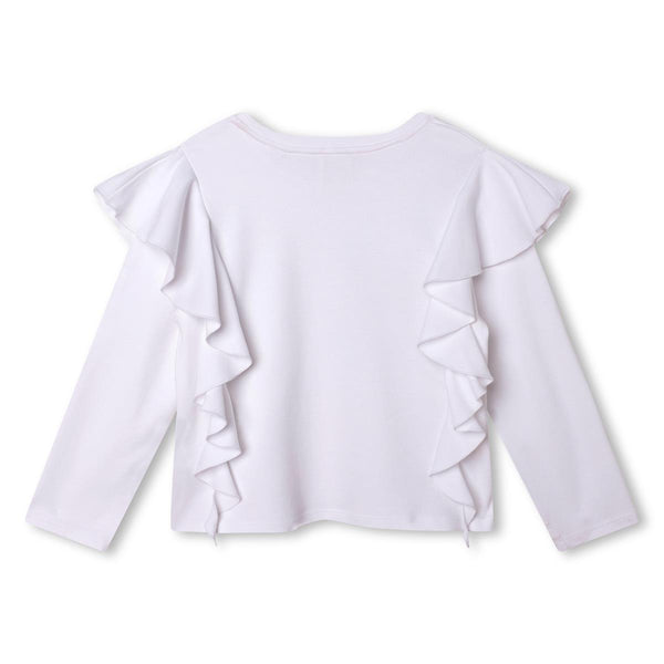 Girls White Logo Cotton T-Shirt