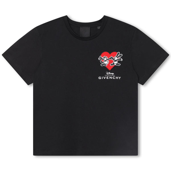 Girls Black Logo Cotton T-Shirt