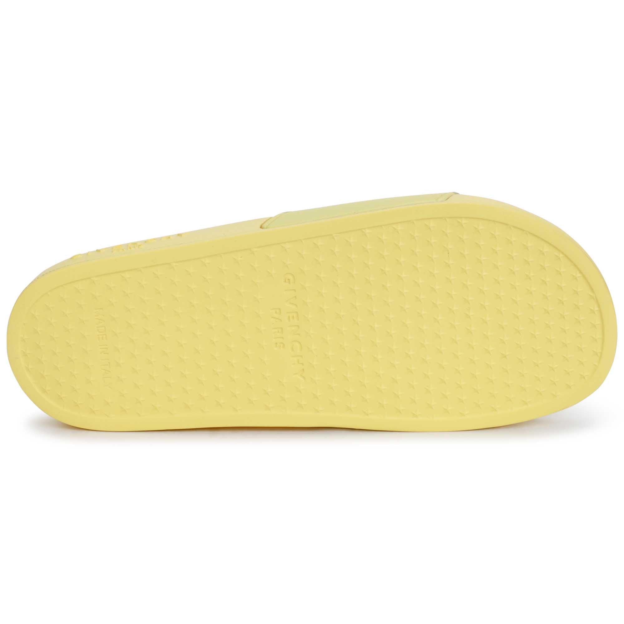 Girls Yellow Logo Slippers