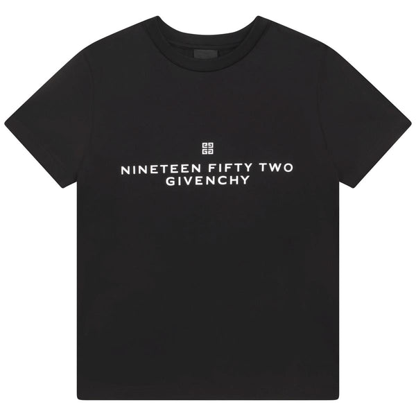 Girls Black Logo Cotton T-Shirt