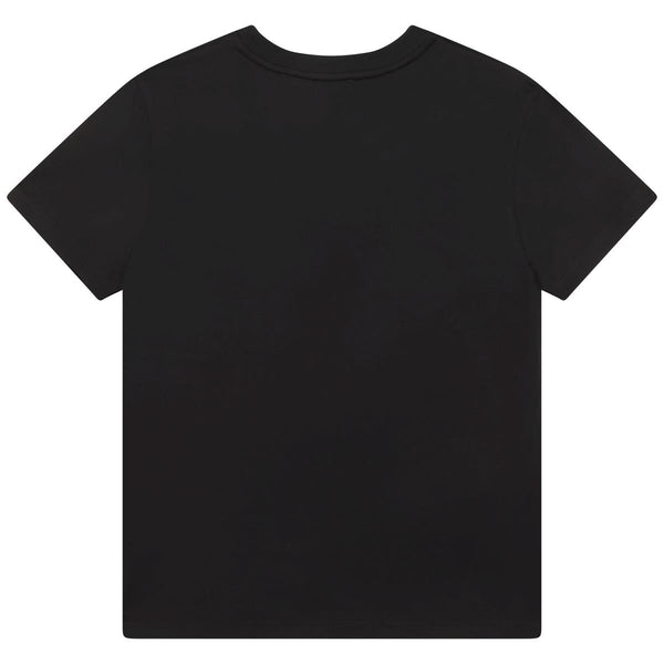 Girls Black Logo Cotton T-Shirt