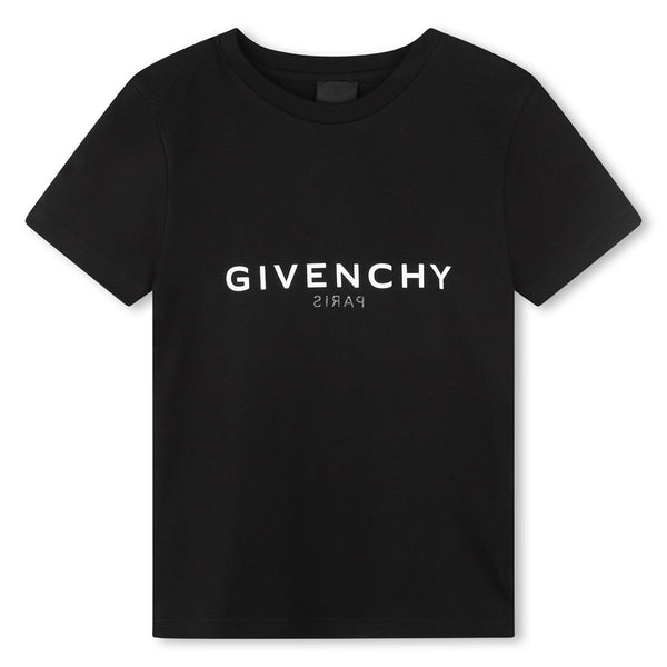 Boys Black Logo Cotton T-Shirt