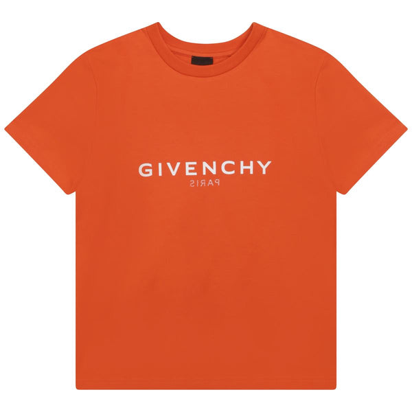 Boys Orange Logo Cotton T-Shirt