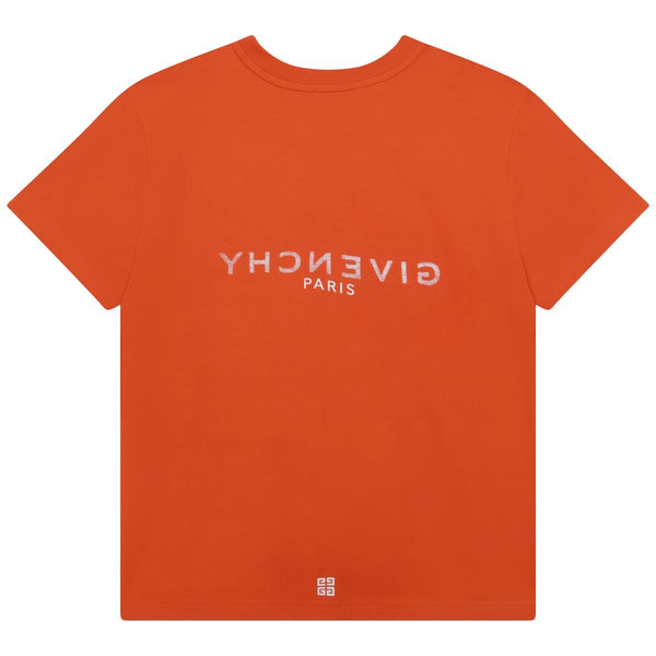 Boys Orange Logo Cotton T-Shirt