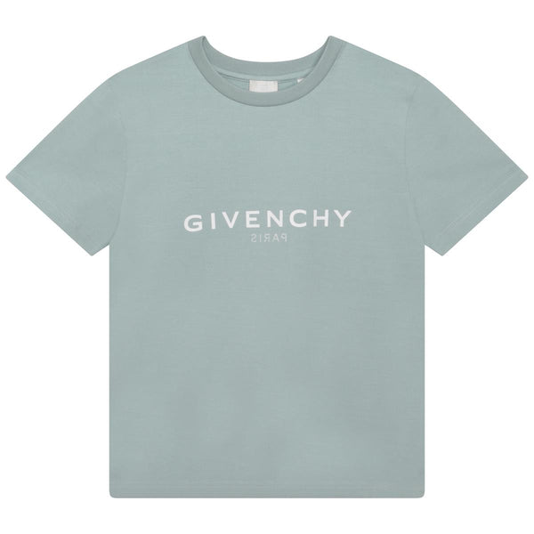 Boys Green Logo Cotton T-Shirt