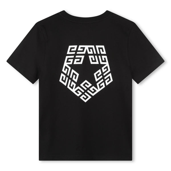 Boys Black Logo Cotton T-Shirt