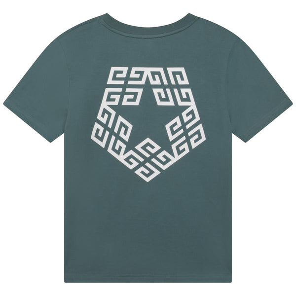 Boys Green Logo Cotton T-Shirt