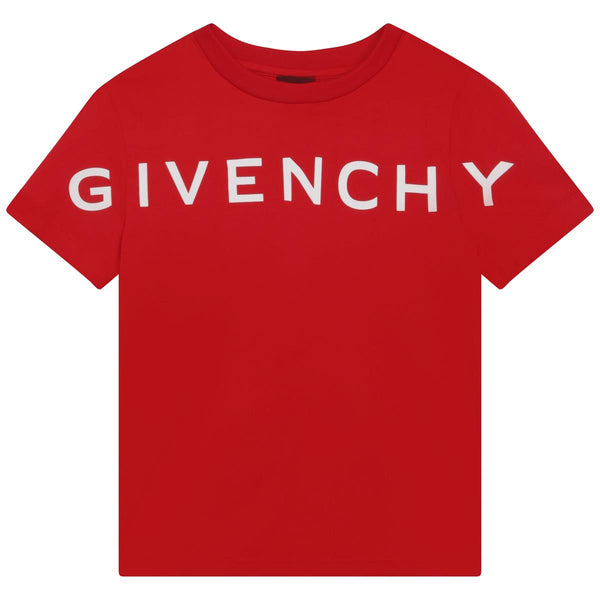 Boys Red Logo Cotton T-Shirt