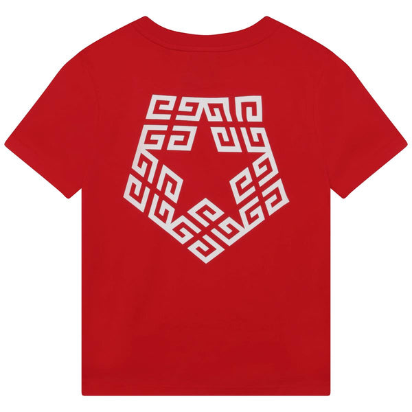 Boys Red Logo Cotton T-Shirt