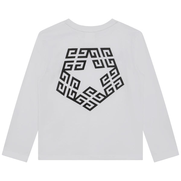 Boys White Logo Cotton T-Shirt