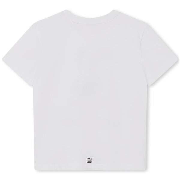 Boys White Logo Cotton T-Shirt