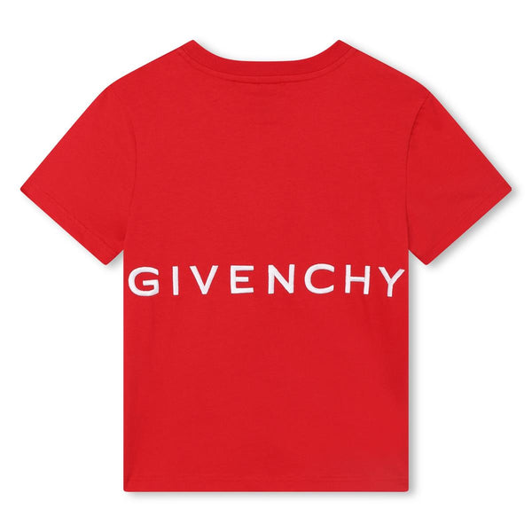 Boys Red Printed Cotton T-Shirt