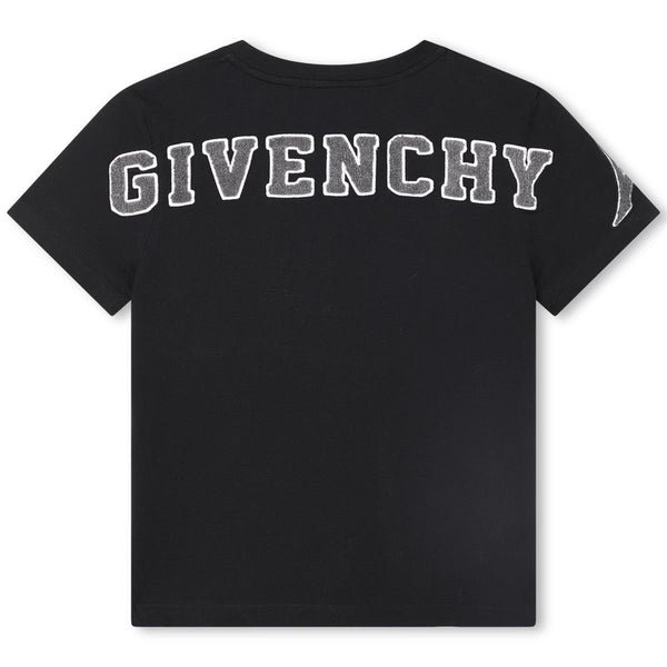 Boys Black Logo Cotton T-Shirt