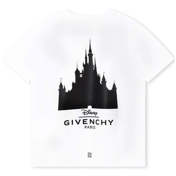 Boys White Printed Cotton T-Shirt