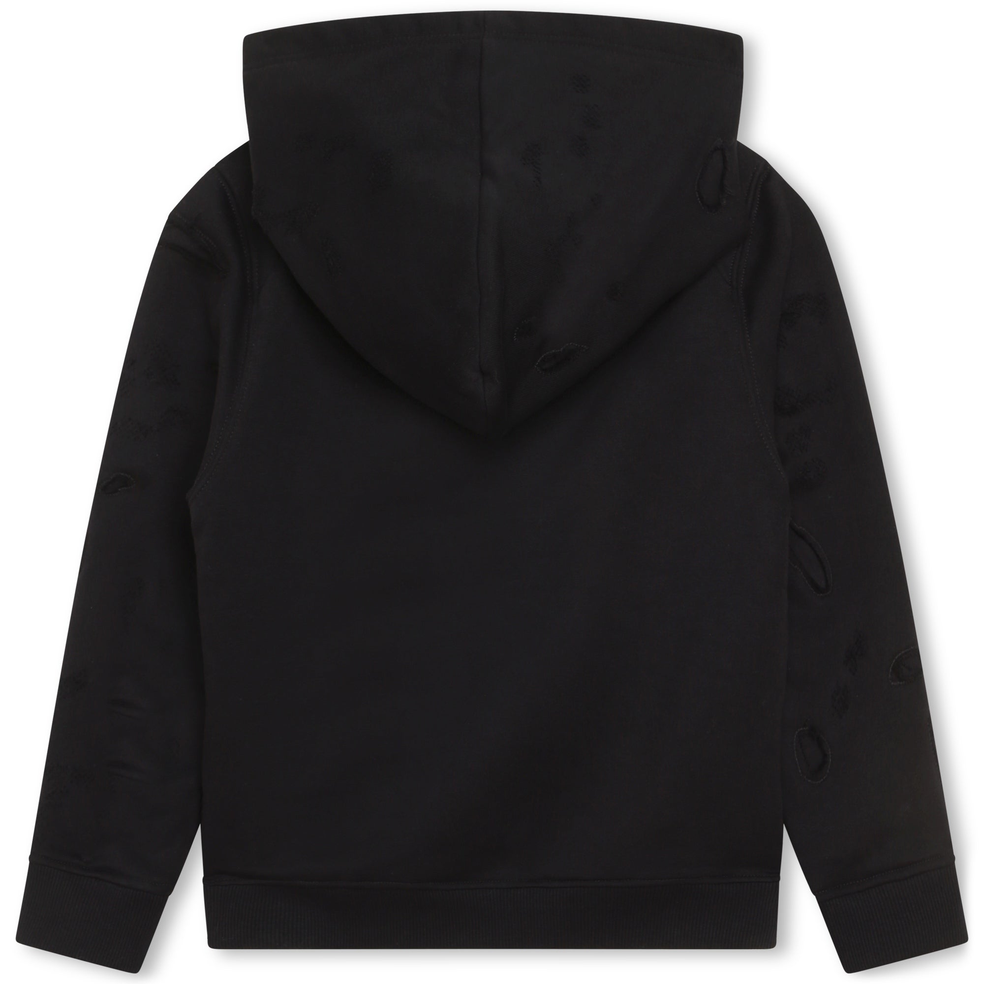 Boys Black Logo Cotton Hooded Sweatshirt