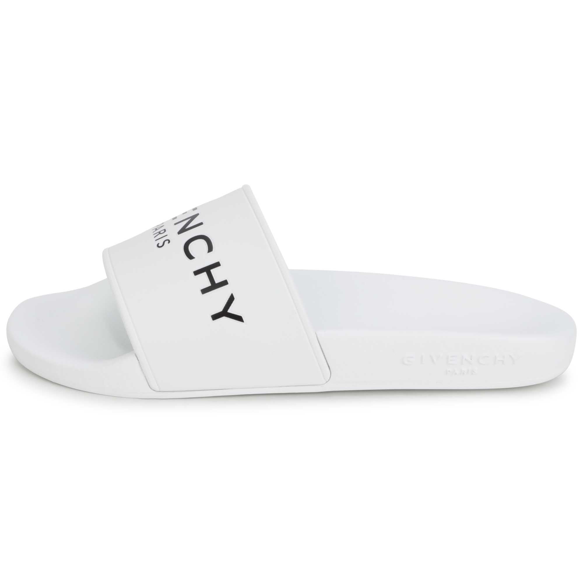 Boys White Logo Slippers