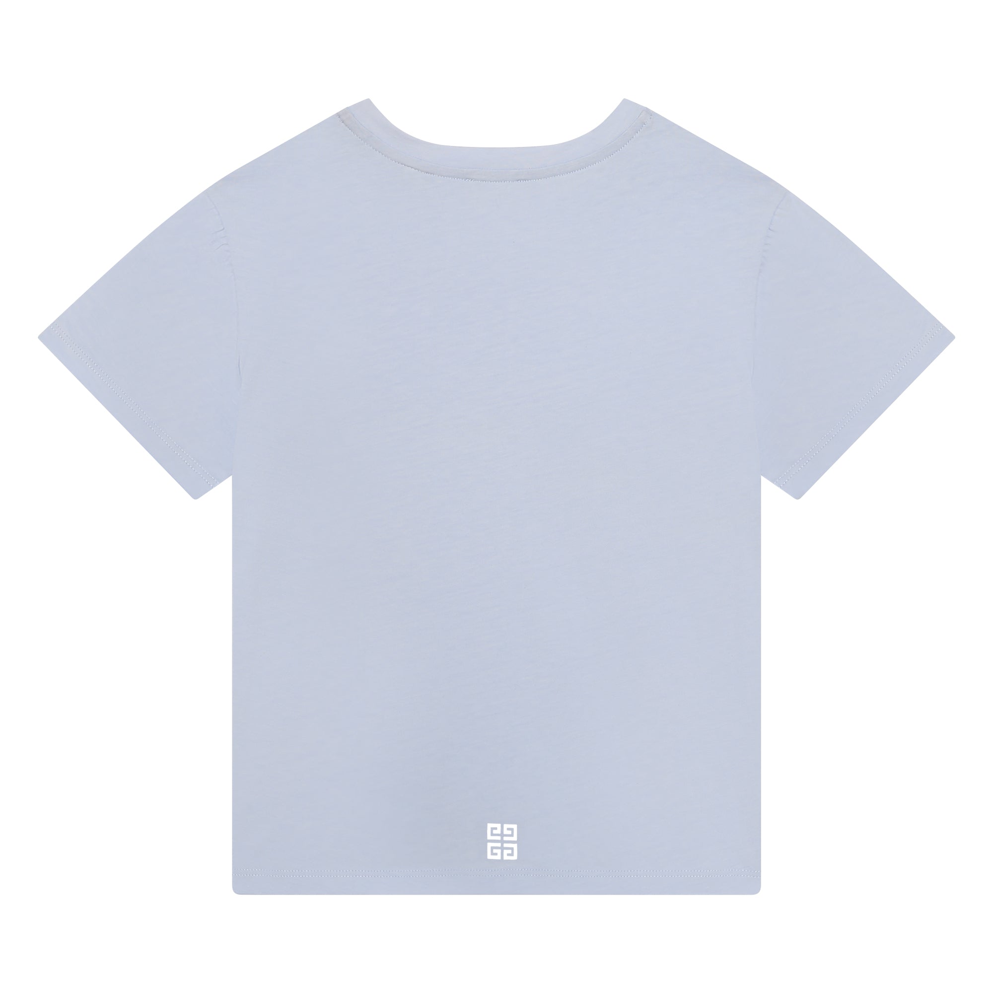 Girls Light Blue Logo Cotton T-Shirt