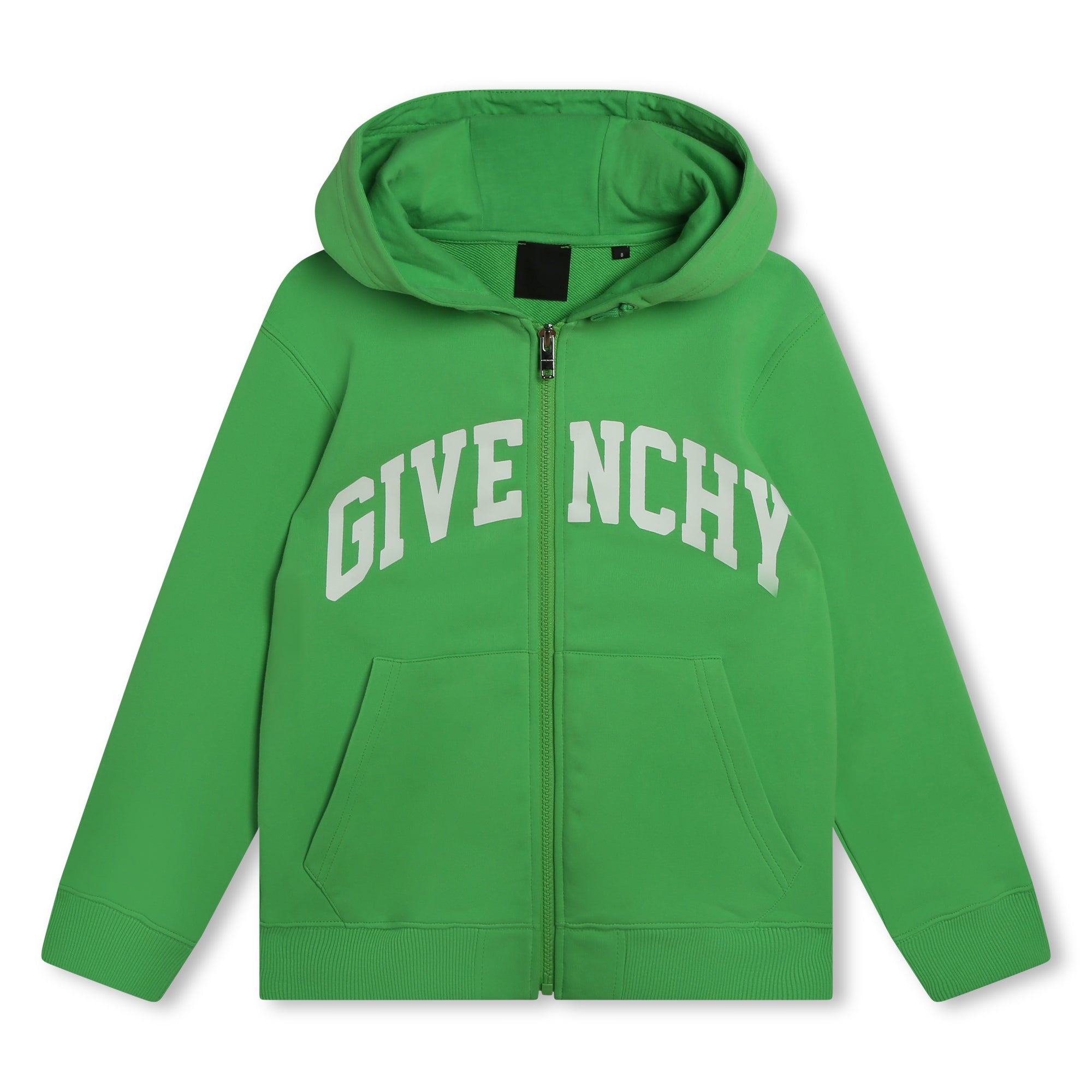 Boys Green Cotton Zip-Up Top