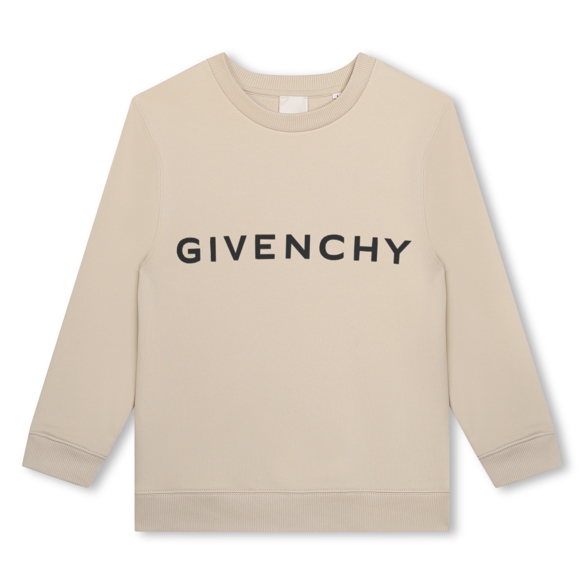 Boys Beige Logo Cotton Sweatshirt