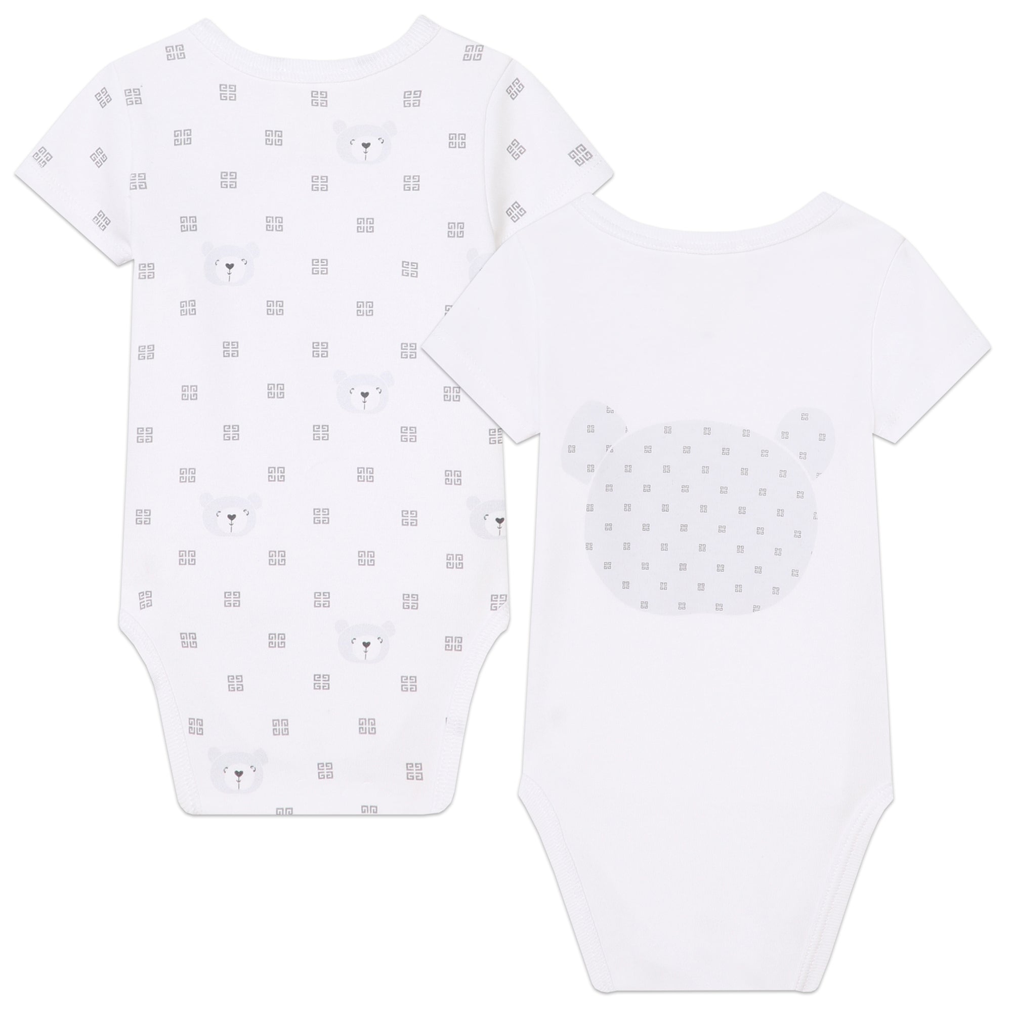 Baby Boys & Girls White Cotton Babysuit Set(2 Pack)