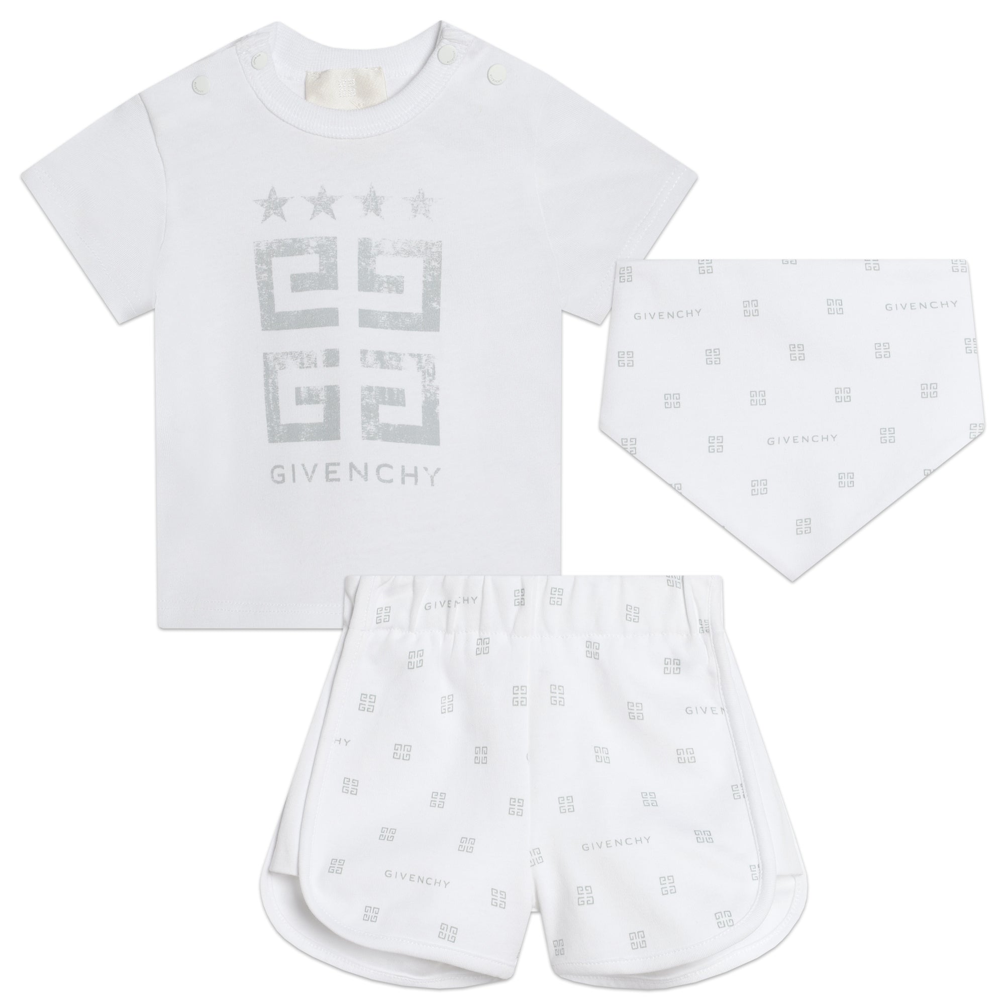 Baby Boys & Girls White Logo Cotton Set