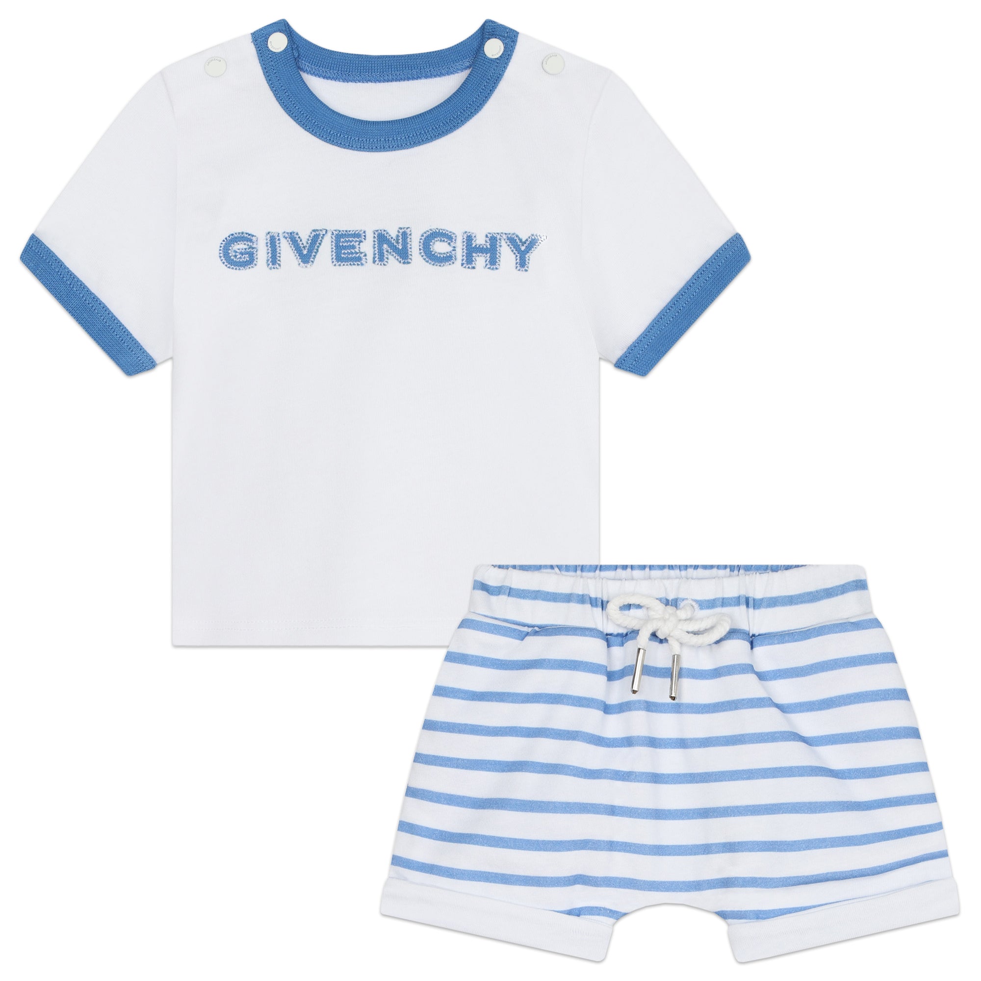 Baby Boys & Girls Blue Stripes Cotton Set